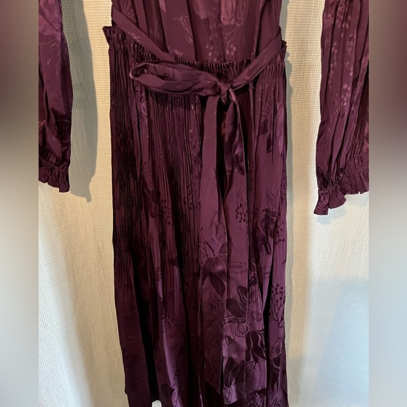 NWT Anthropologie Wrap Dress Eggplant Purple Color Women’s Sizes Med And Small - Picture 7 of 11
